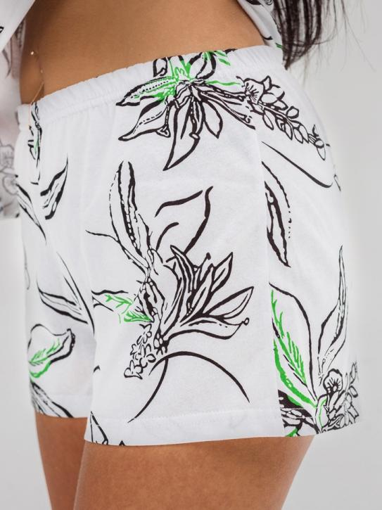 Пижама женская арт. МПж-129 "Бело-зеленая"