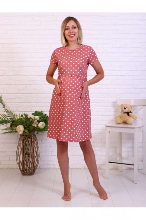 Платье для беременных и кормящих Ж-8.1300, розовый горох