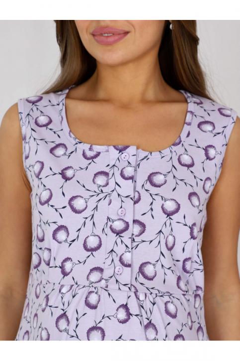 Сорочка для беременных и кормящих кулирка Ж-8.1040 лиловый, одуванчики