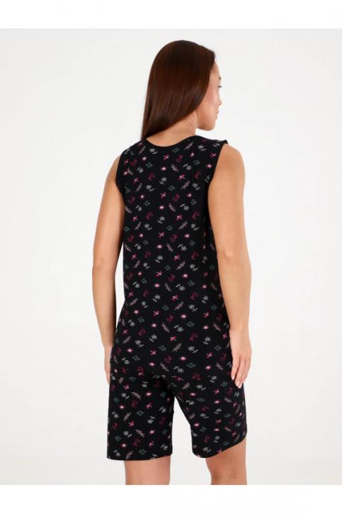 Комплект женский майка+шорты, черный, стрекозы Ж-55600