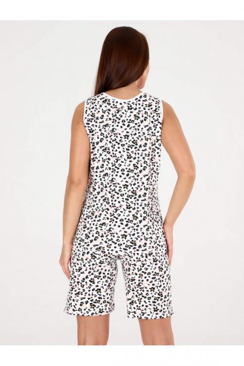 Комплект женский майка+шорты, белый, леопард Ж-55600